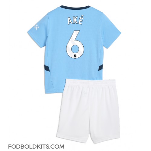 Manchester City Nathan Ake #6 Hjemmebanesæt Børn 2024-25 Kortærmet (+ Korte bukser)